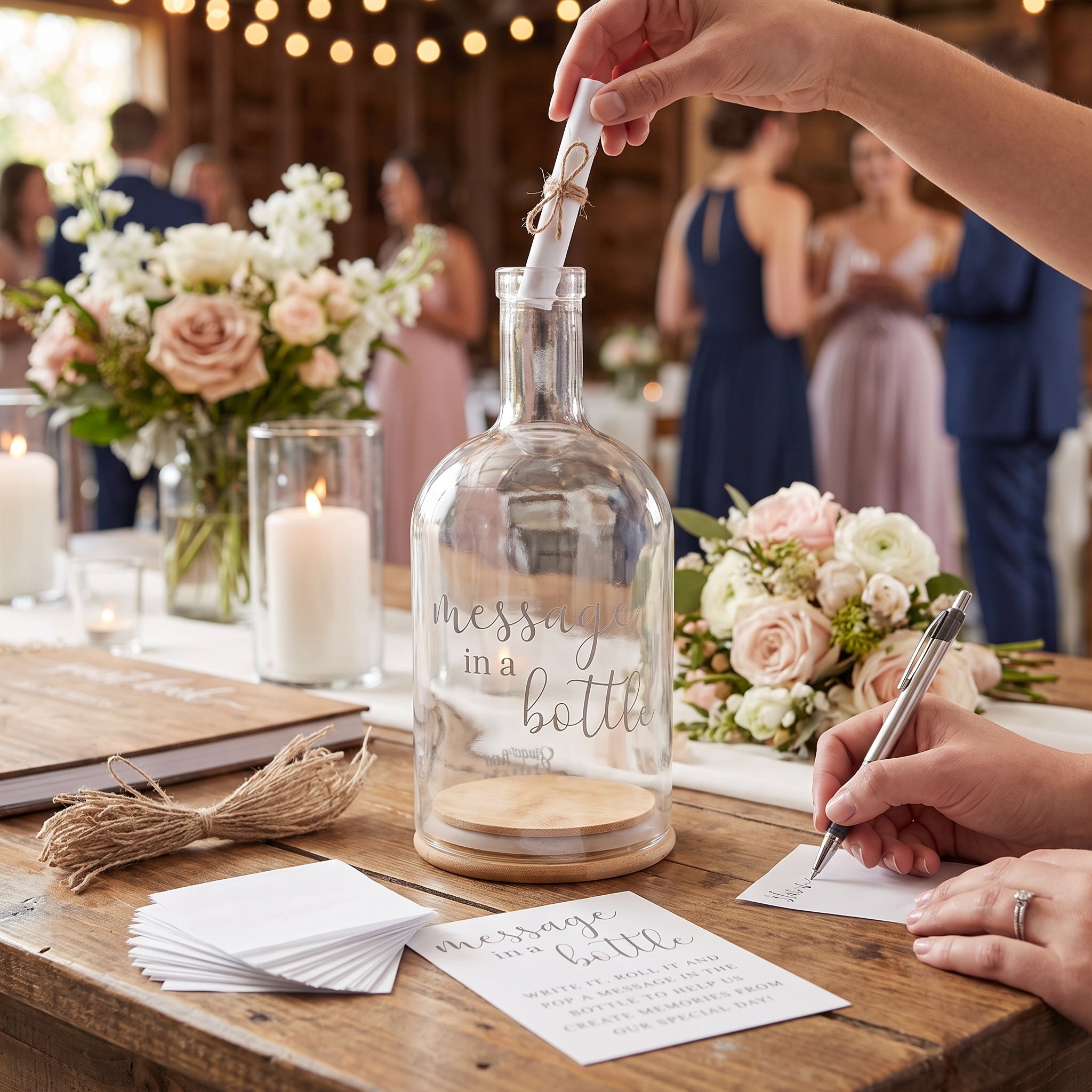 Elegant "Message in a Bottle" Glass Bottle for Weddings