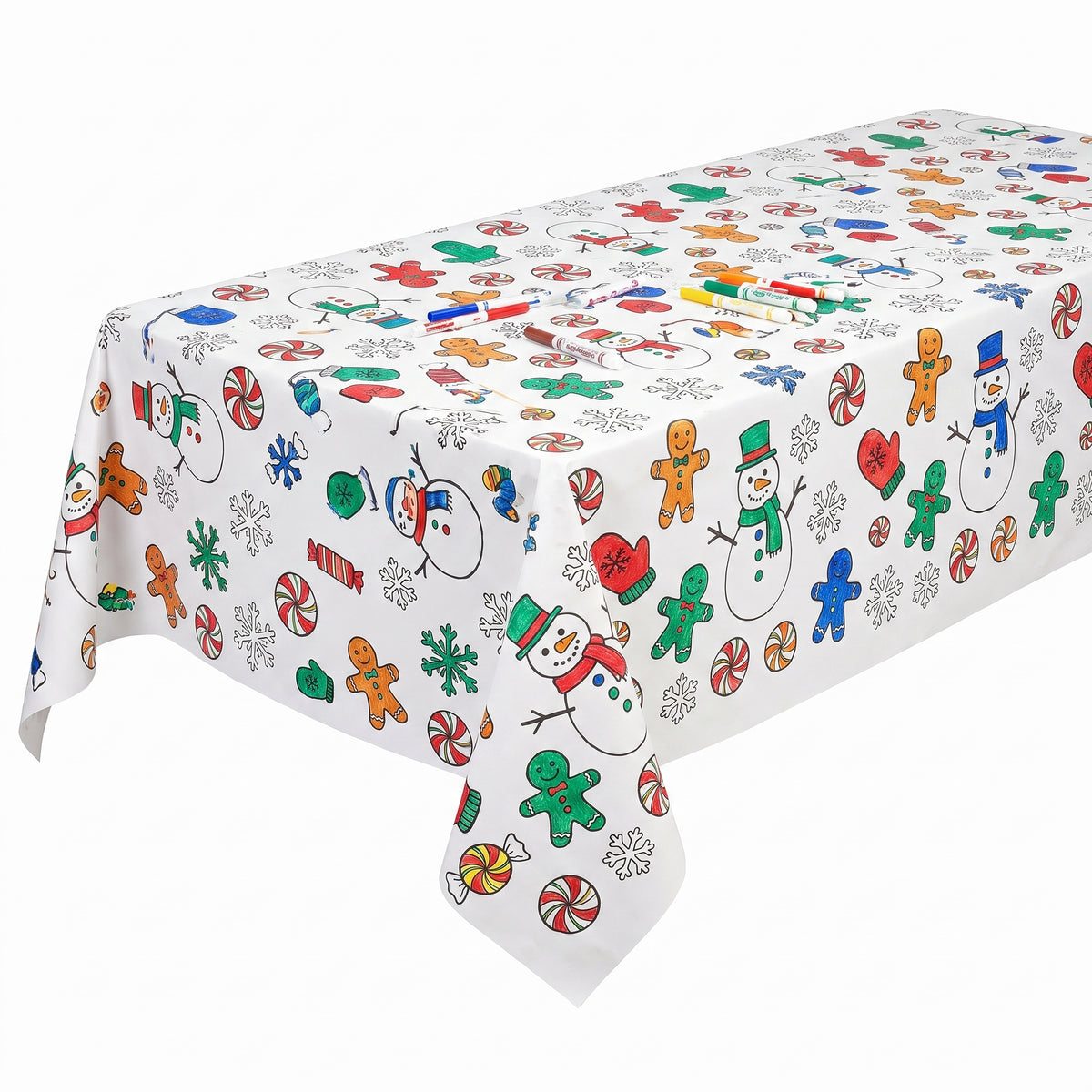 Peppermint Wonderland Christmas Coloring Table Cover