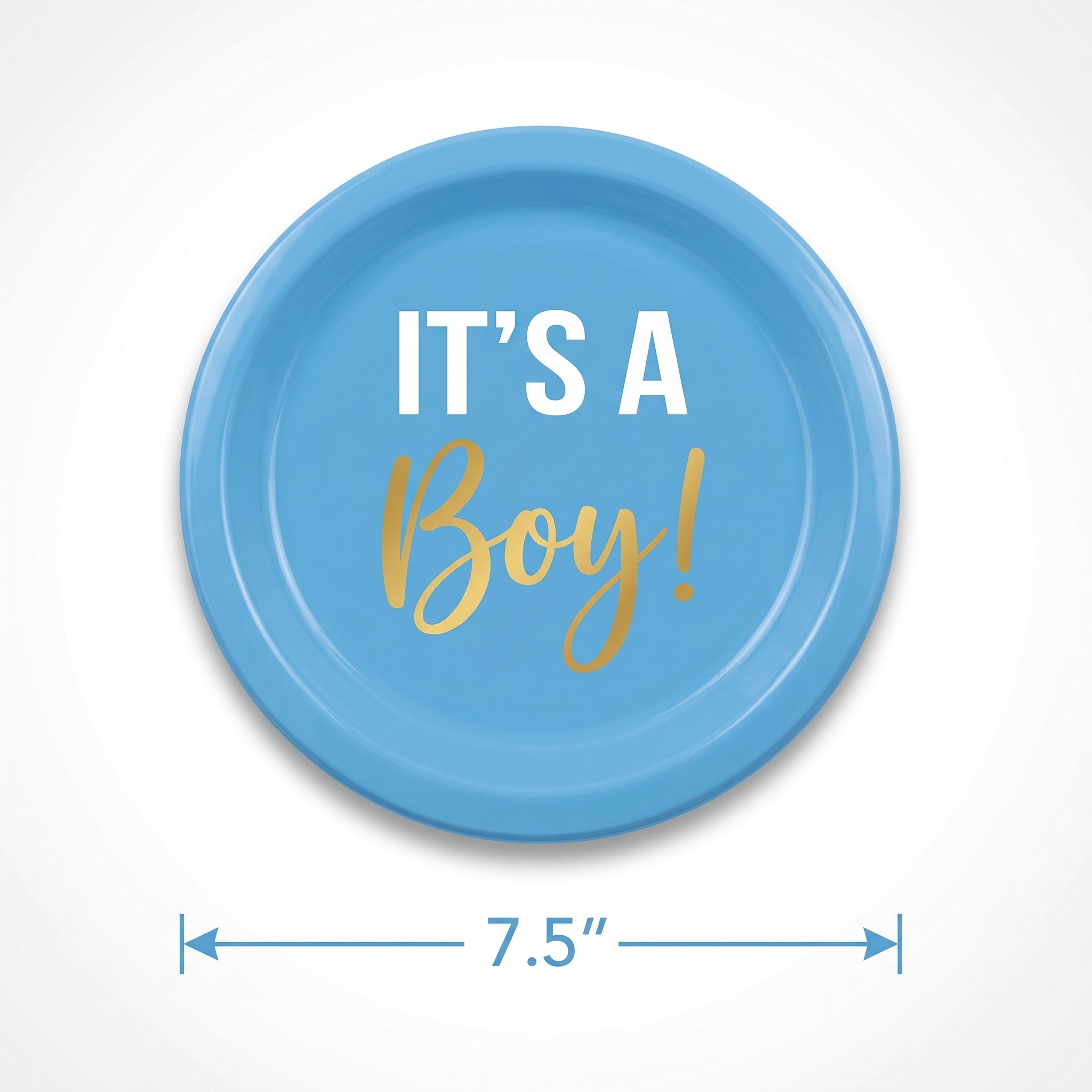 "It's a Boy!" Blue Premium Plastic Lunch Plates, 7.5-Inch, 20-Pack