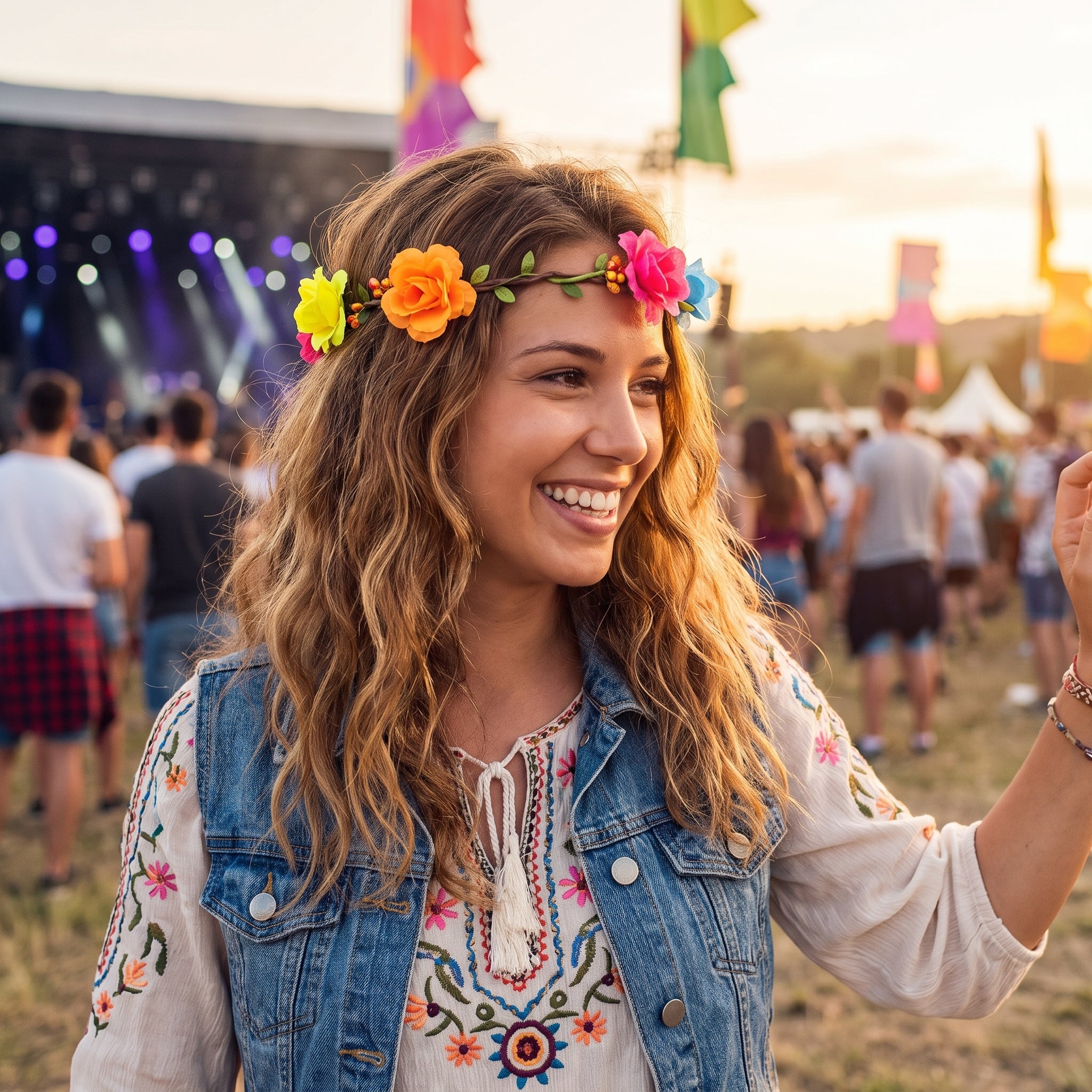 Neon Floral Headwreath for Summer Celebrations