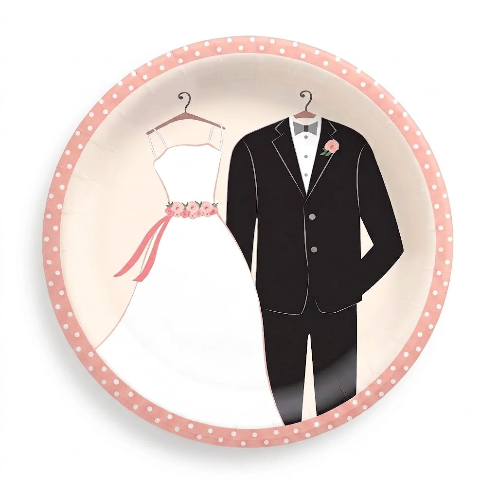 Elegant Wedding Attire 6.75" Paper Plates