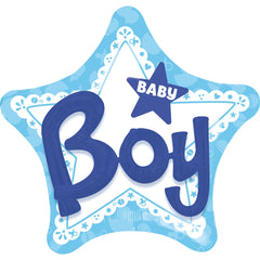 Celebrate Baby Boy Star-Shaped Foil Balloon