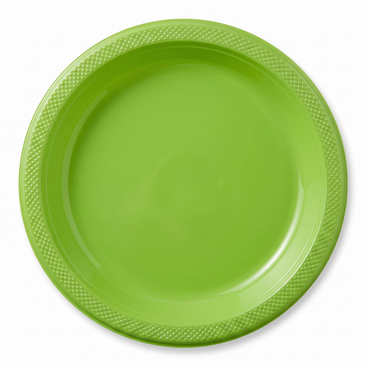 Kiwi Green Round Plastic Dinner Plates, 10.25", 20 Count