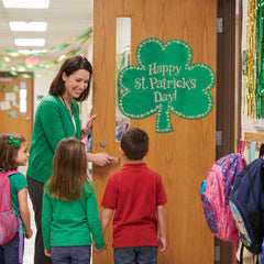 St. Patrick's Day Glitter Shamrock Wall Cutout Decoration, 16-Inch