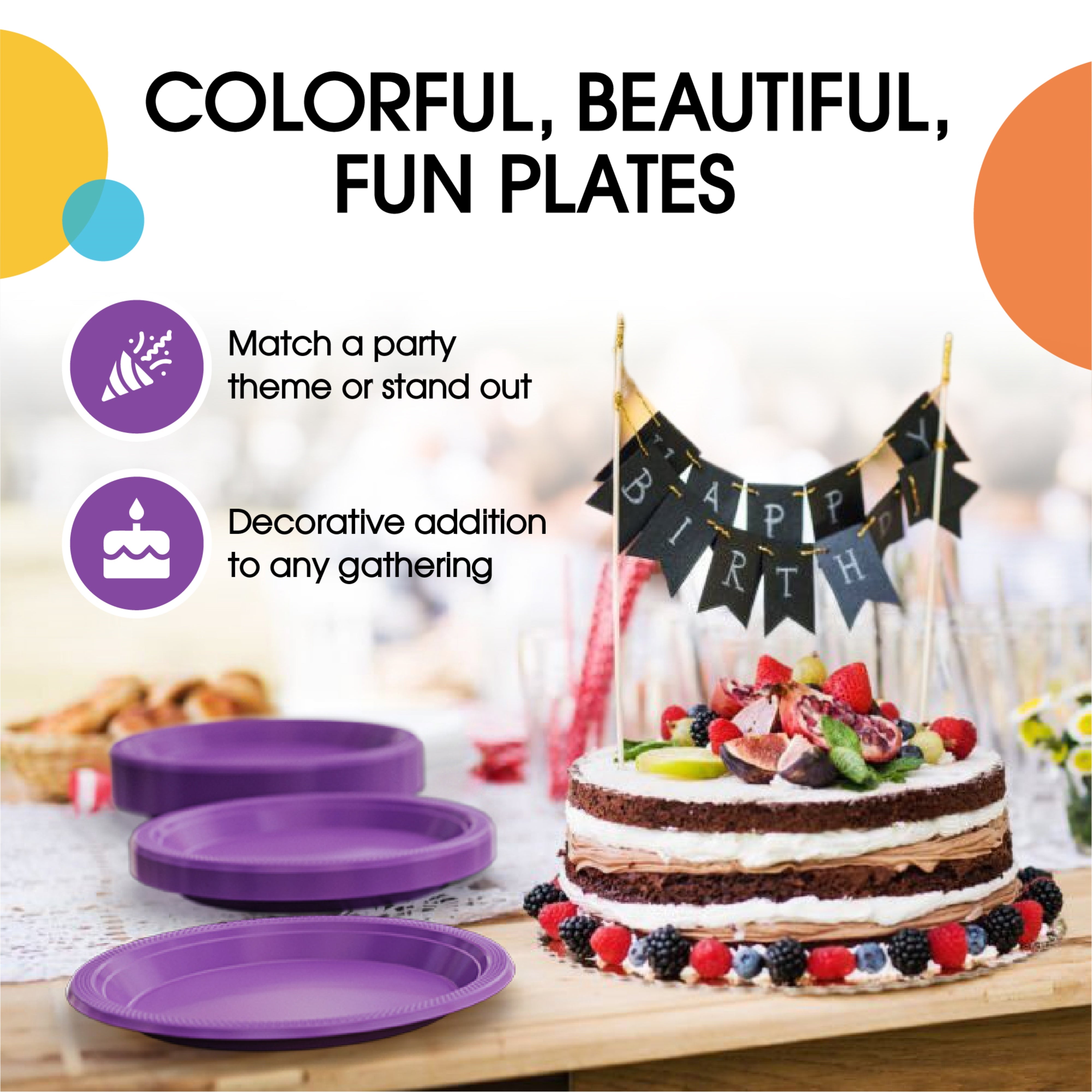 Little Gym - 9 In. Purple Plastic Plates | 100 Count