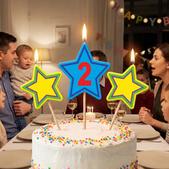 Star Birthday Candle Set with Number 2