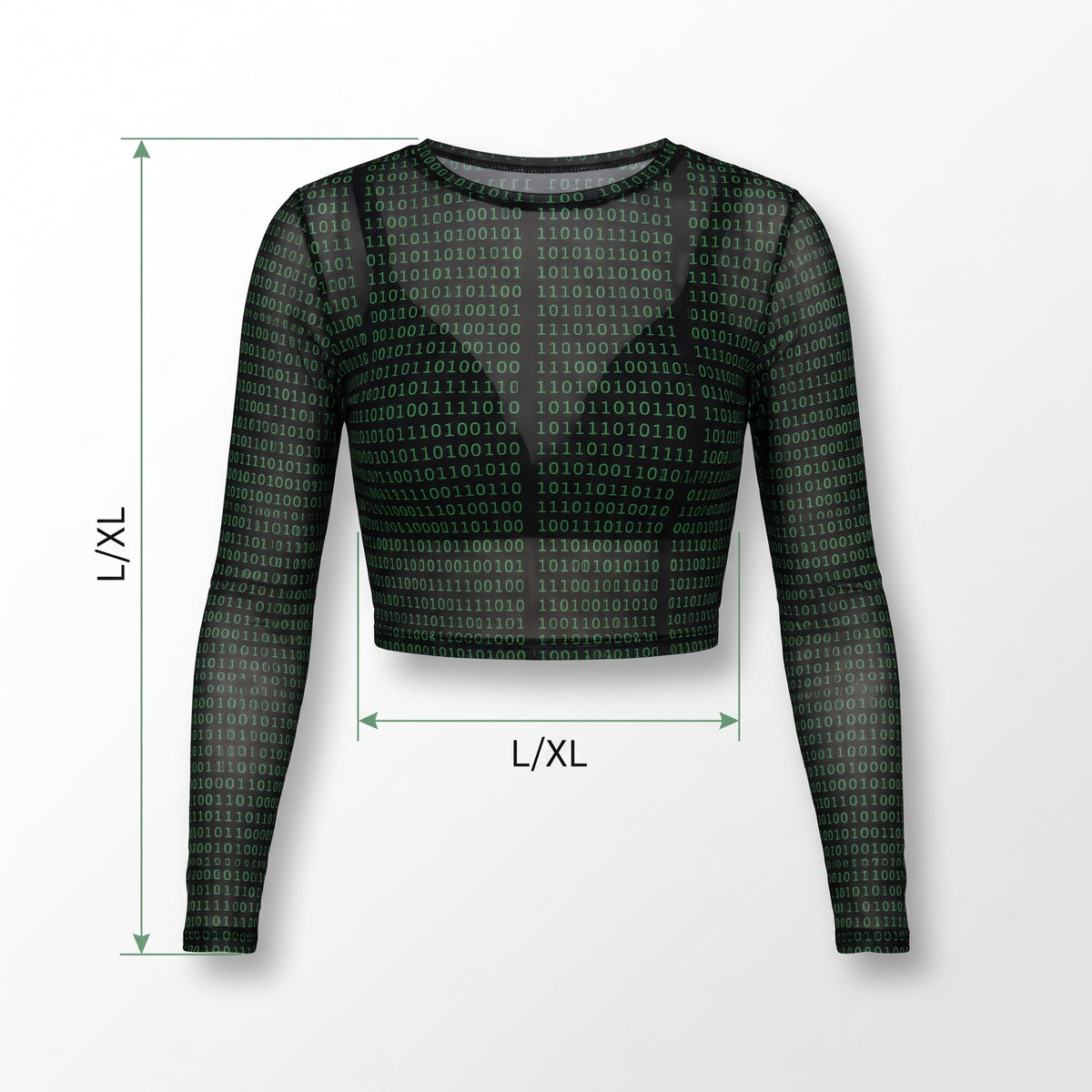 Cyberpunk Mesh Crop Top L/XL - Futuristic Halloween Costume Accessory - Adult L/XL