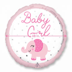 Baby Girl Elephant Foil Balloon - 18"