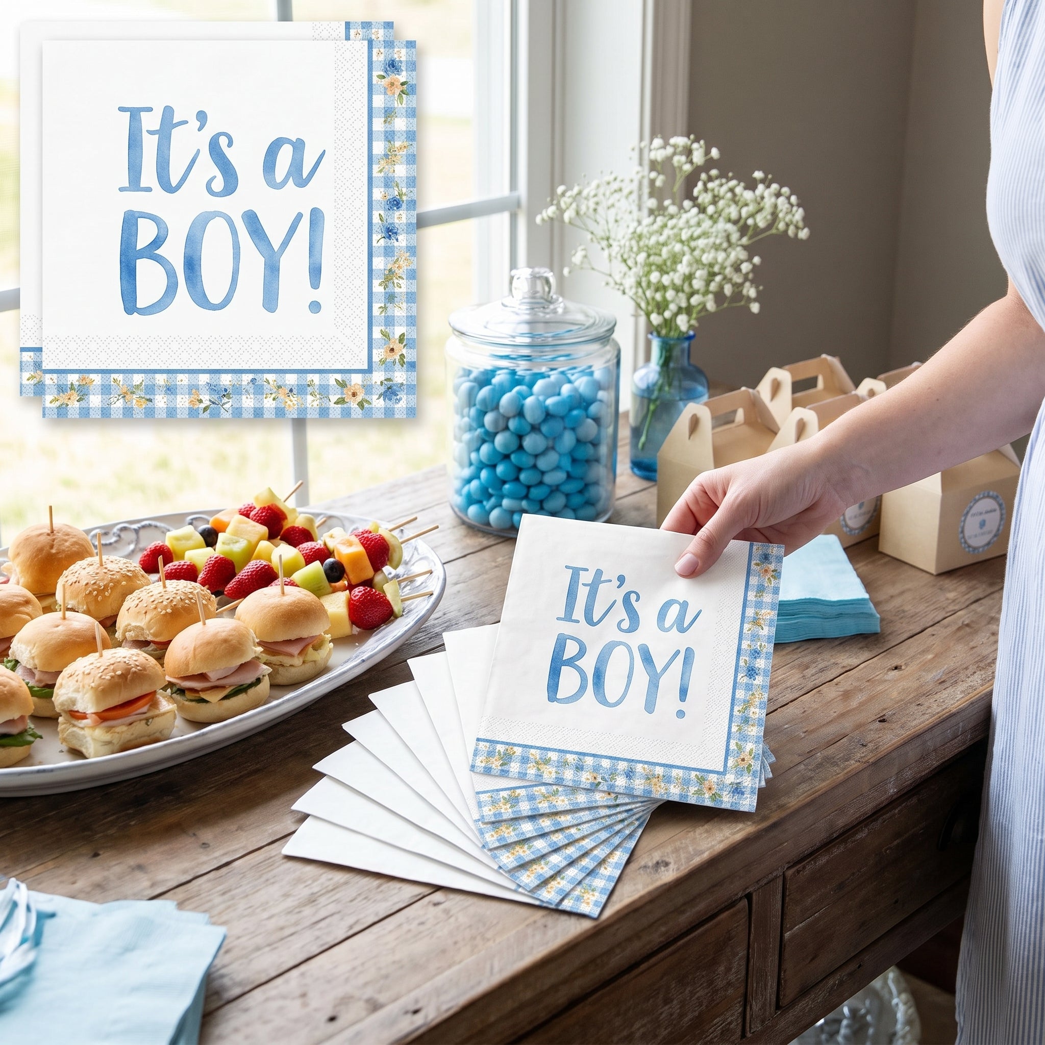 "It's a Boy!" Baby Shower Luncheon Napkins - 6.5 In. x 6.5 In.