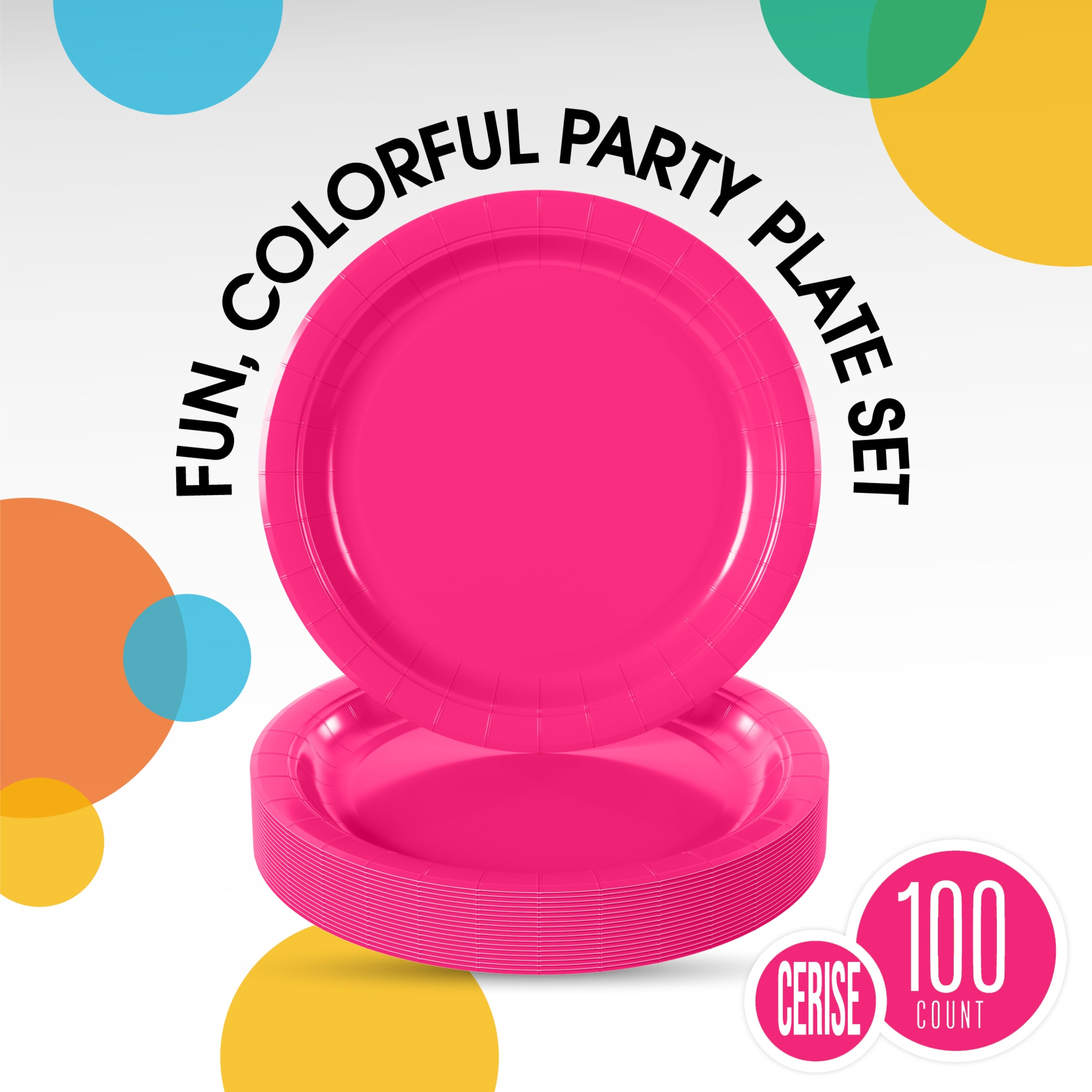 Little Gym - 7 In. Cerise Paper Plates | 100 Count