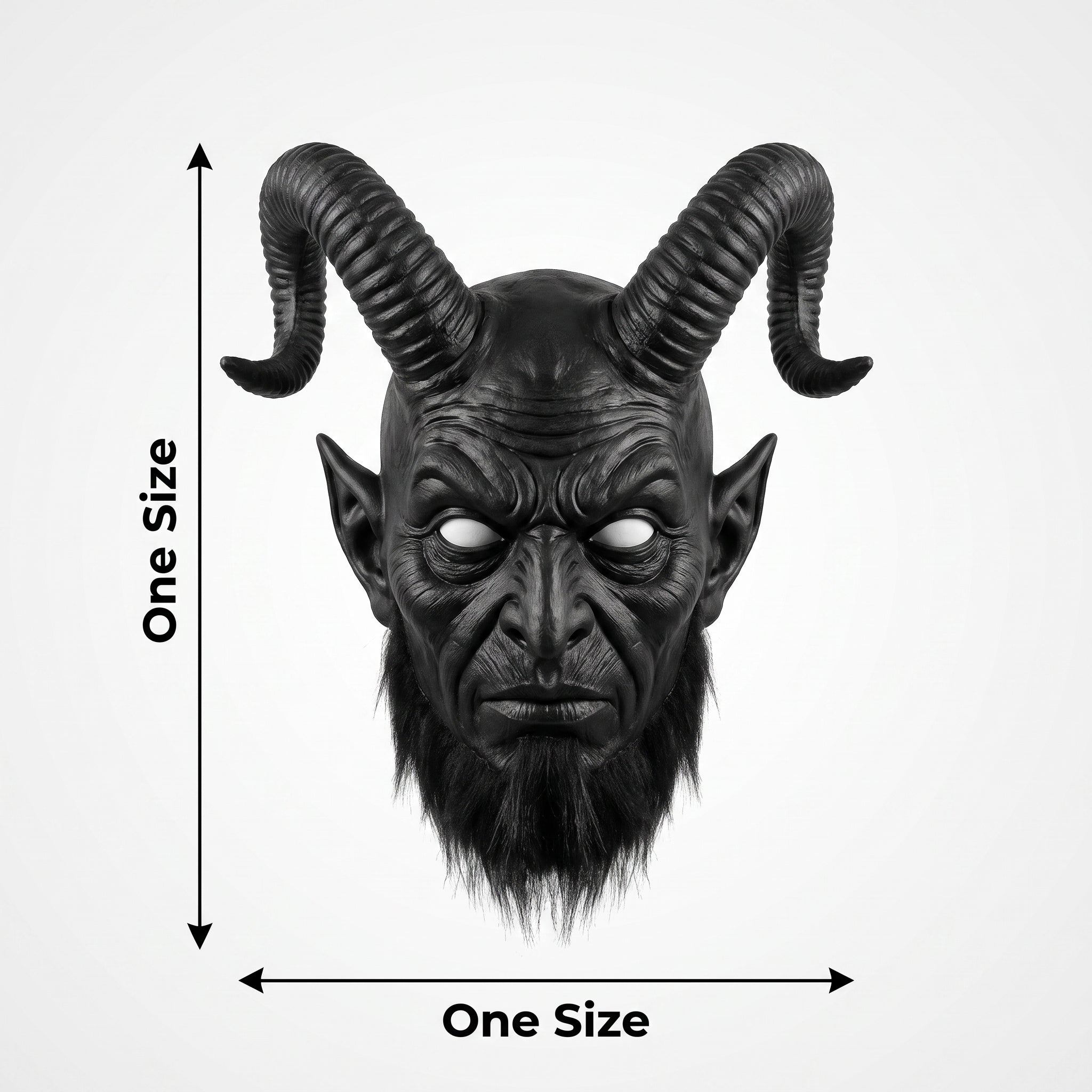 Sinister Black Devil Mask - Halloween Horror Prop