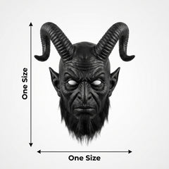 Sinister Black Devil Mask - Halloween Horror Prop