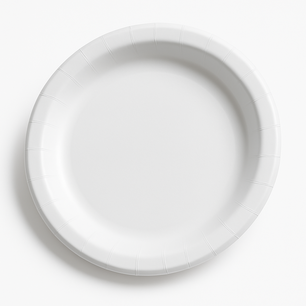 White 8.5" Round Paper Plates - Everyday Essentials
