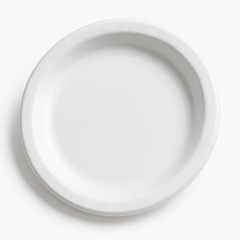 White 8.5" Round Paper Plates - Everyday Essentials