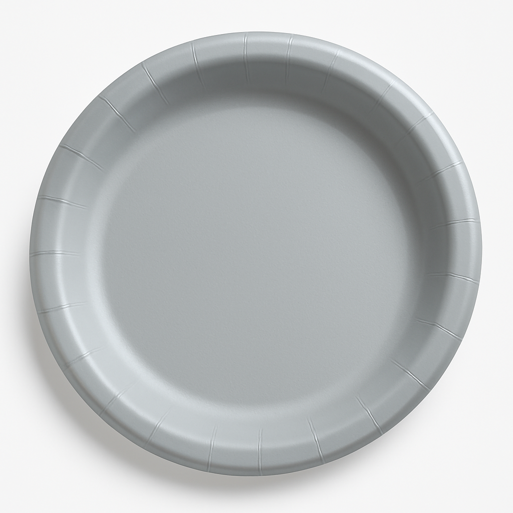 Elegant Silver 8.5" Round Paper Plates
