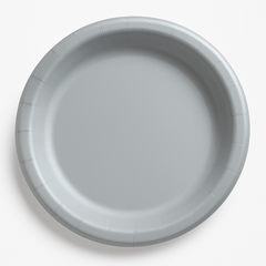 Elegant Silver 8.5" Round Paper Plates