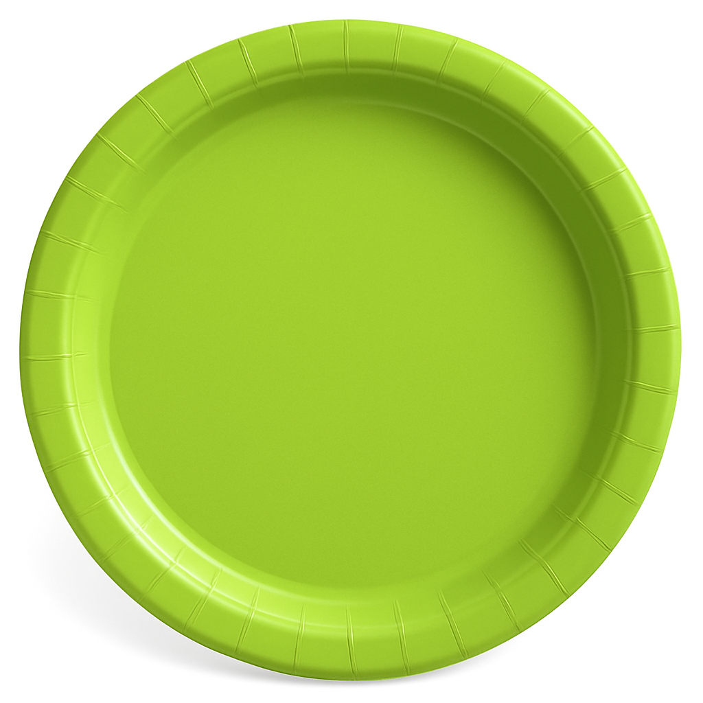 Kiwi Green 8.5" Round Paper Plates - Solid Color