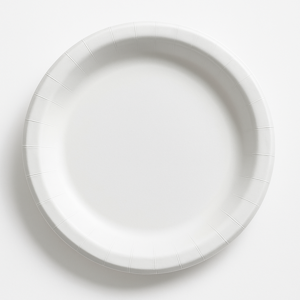 White Round Paper Plates, 8.5-Inch, 150-Pack