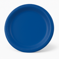 Royal Blue 8.5-Inch Round Paper Plates - Solid Color