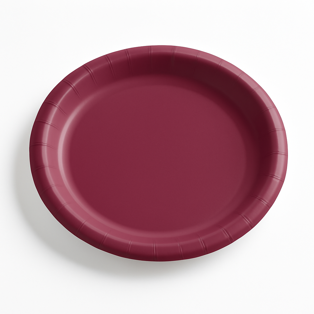 Burgundy 8.5" Round Paper Plates