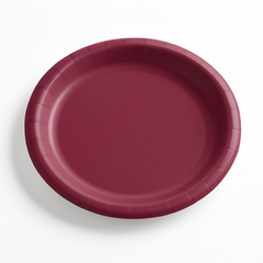 Burgundy 8.5" Round Paper Plates