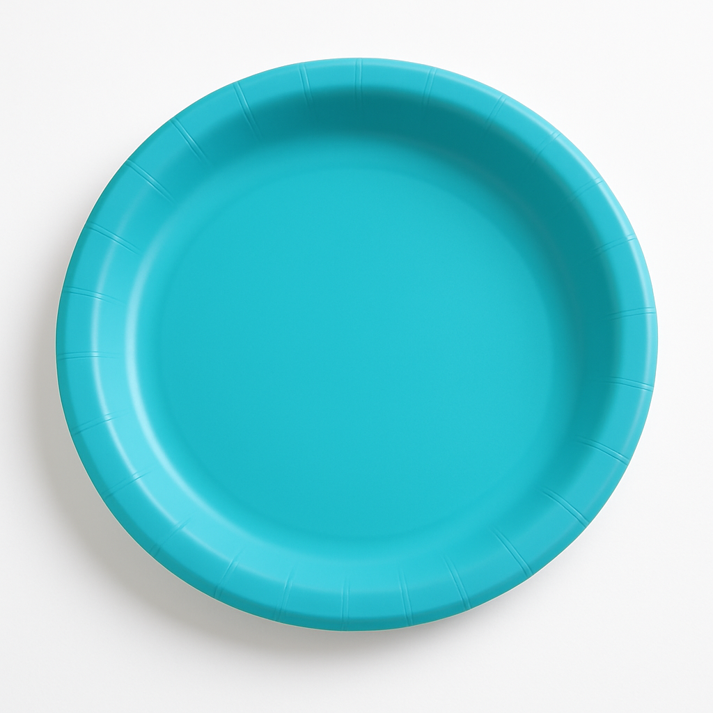 Caribbean Blue 8.5" Round Paper Plates