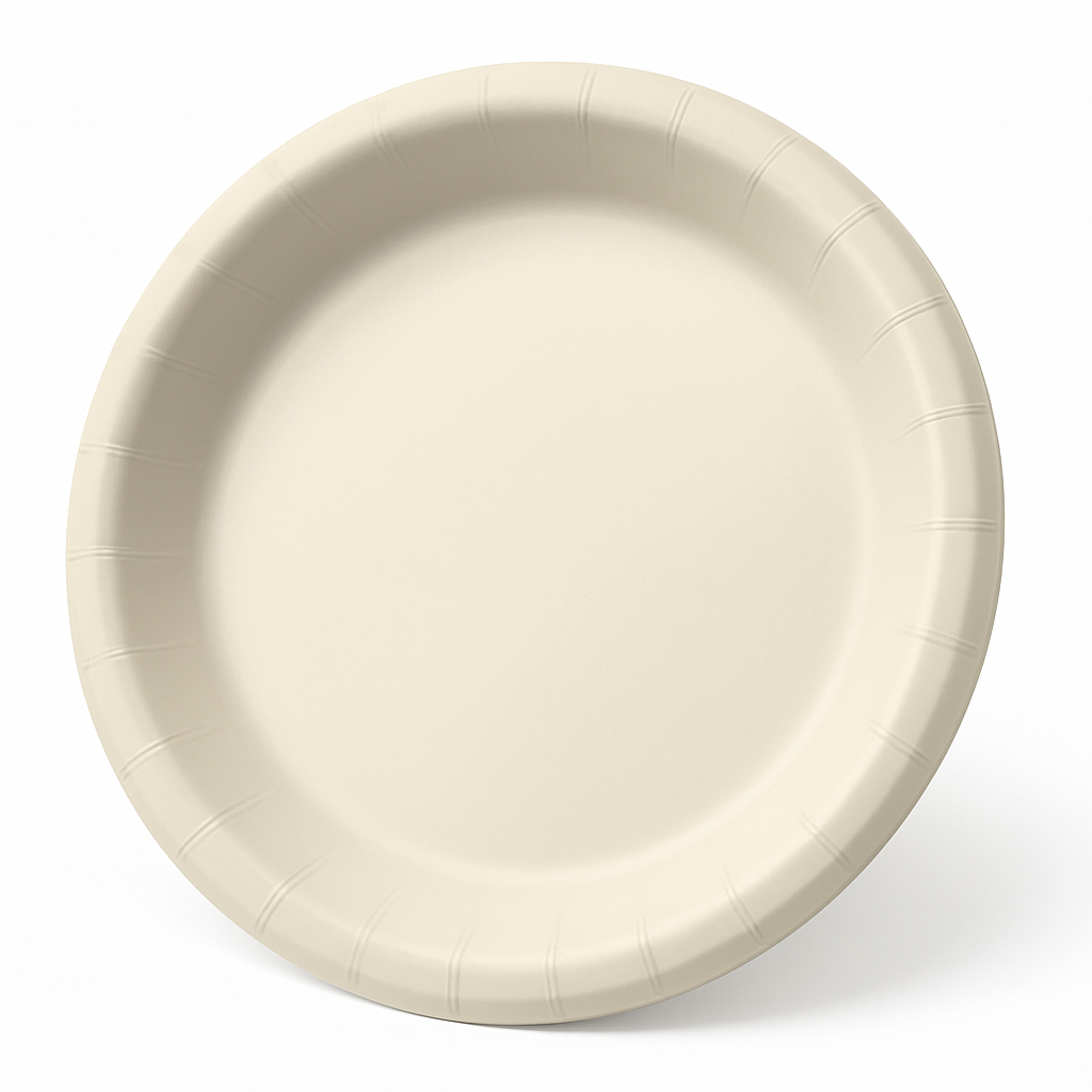 Vanilla Round Paper Lunch Plates, 9-Inch, 20-Pack