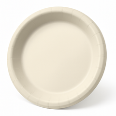 Vanilla Round Paper Lunch Plates, 9-Inch, 20-Pack