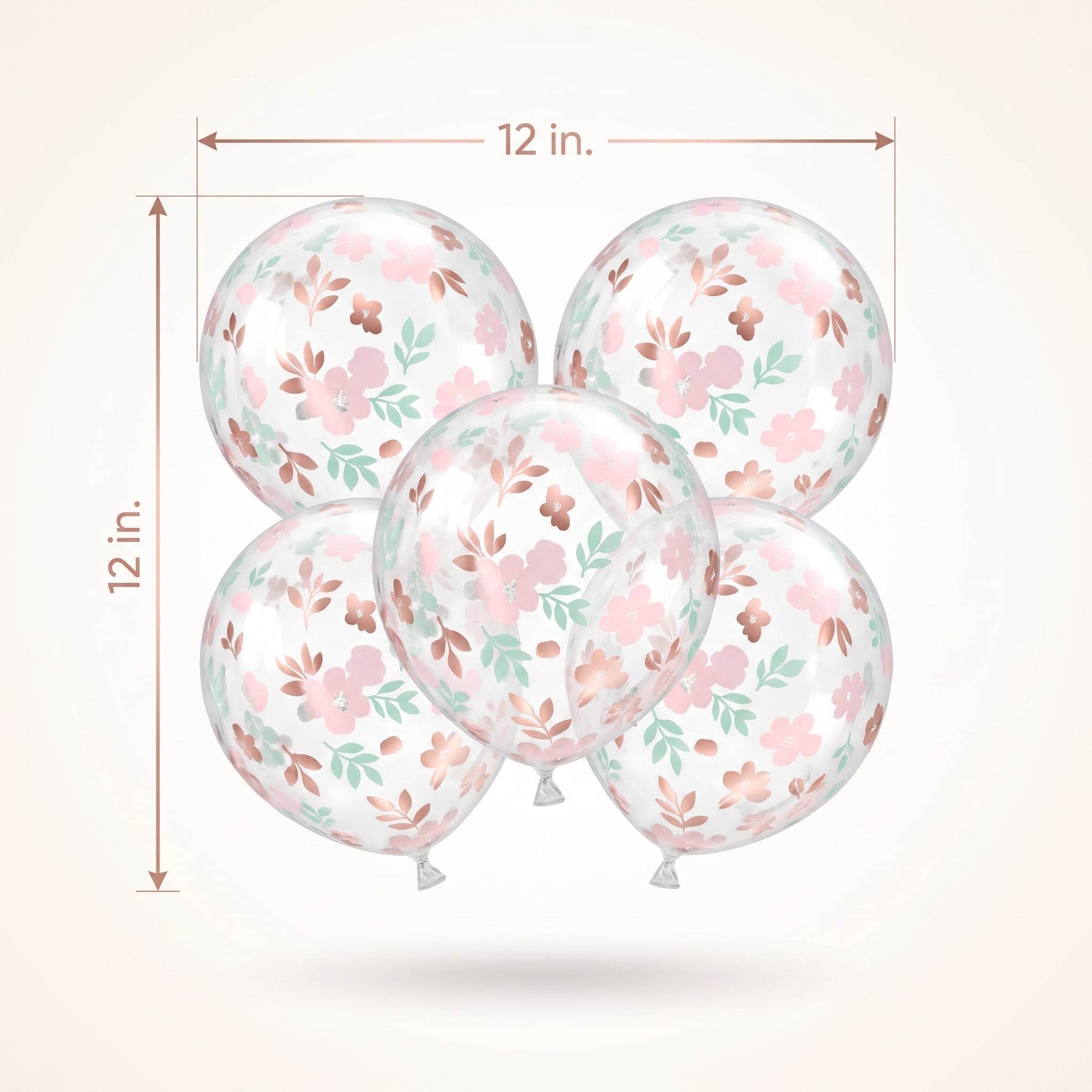 Confetti Floral Foil Balloons - Set of 5
