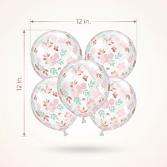 Confetti Floral Foil Balloons - Set of 5