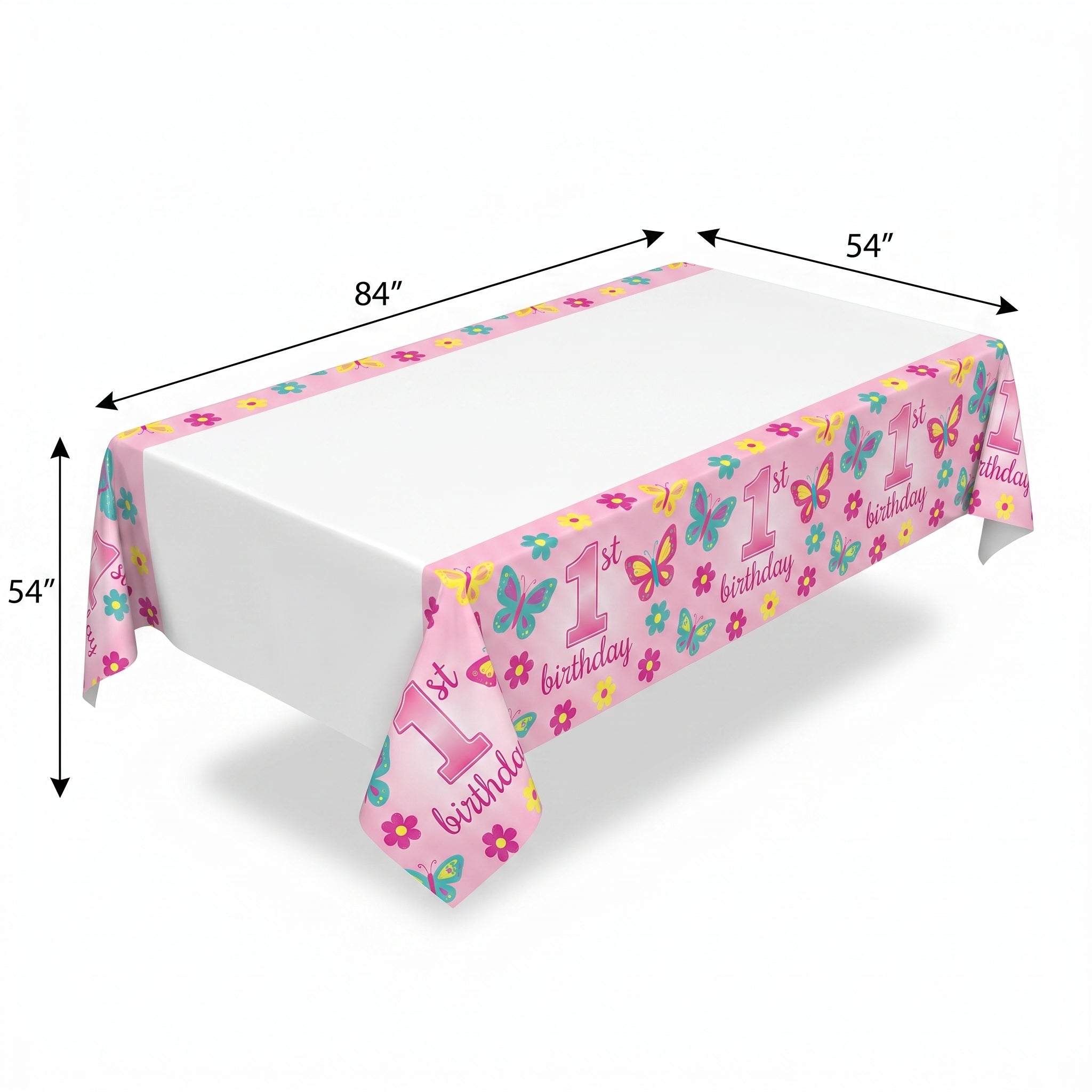 Butterfly Garden 1st Birthday Plastic Table Cover