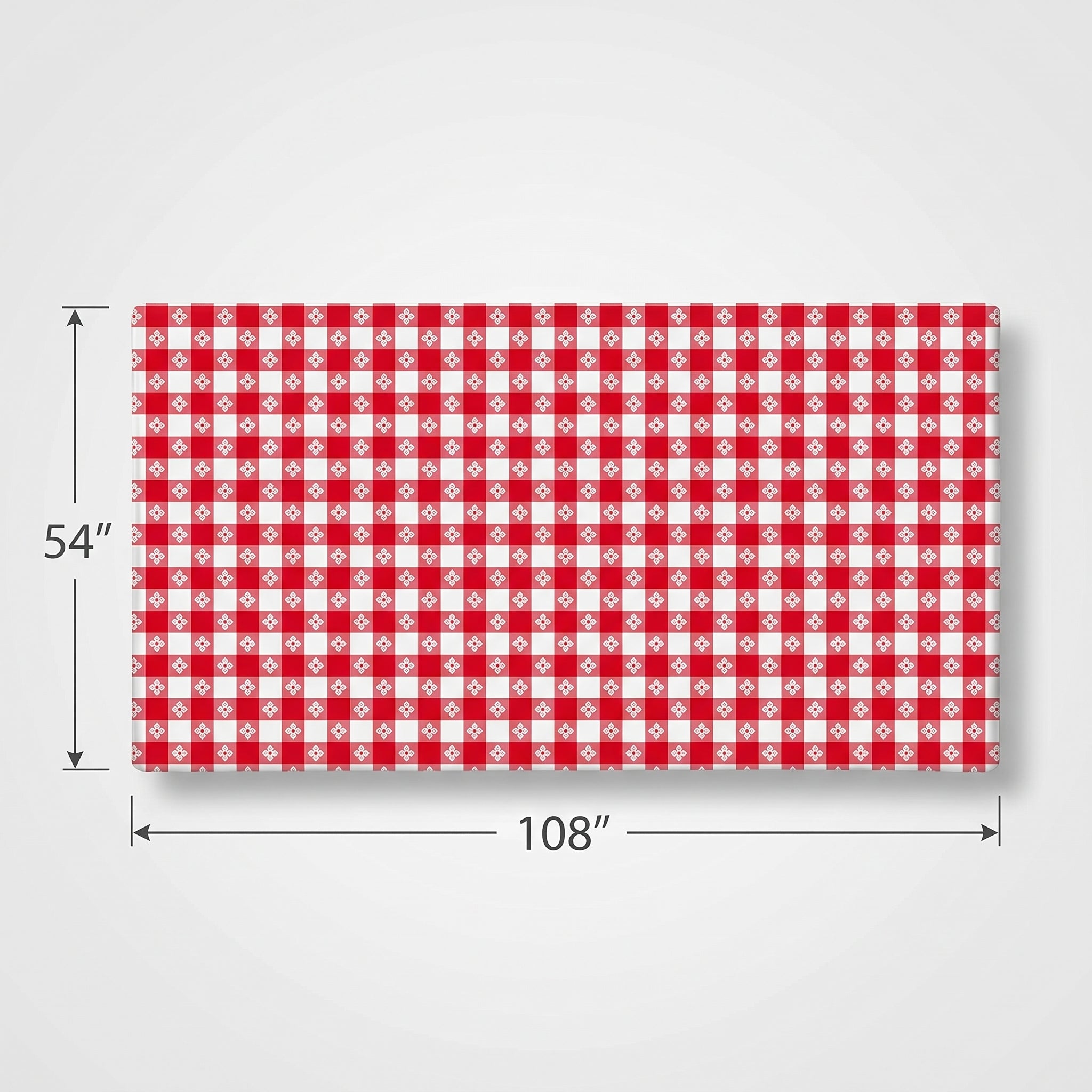 Red Gingham Plastic Table Cover - 54" x 108"