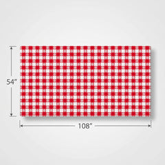 Red Gingham Plastic Table Cover - 54" x 108"