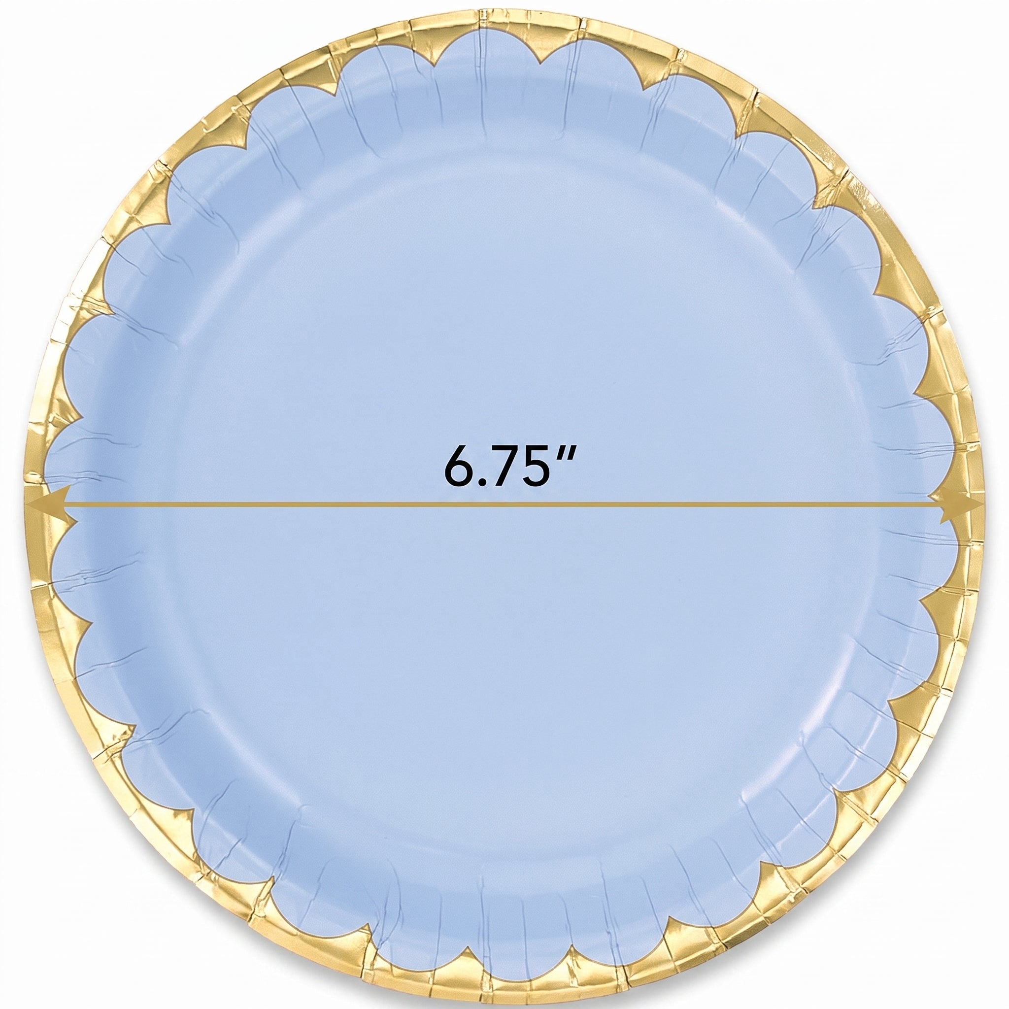 Ice Blue 6.75" Metallic Accent Paper Plates