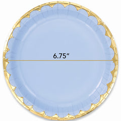 Ice Blue 6.75" Metallic Accent Paper Plates