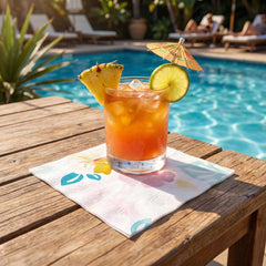 Tropical Hibiscus Summer Beverage Napkins - 5 In. X 5 In.