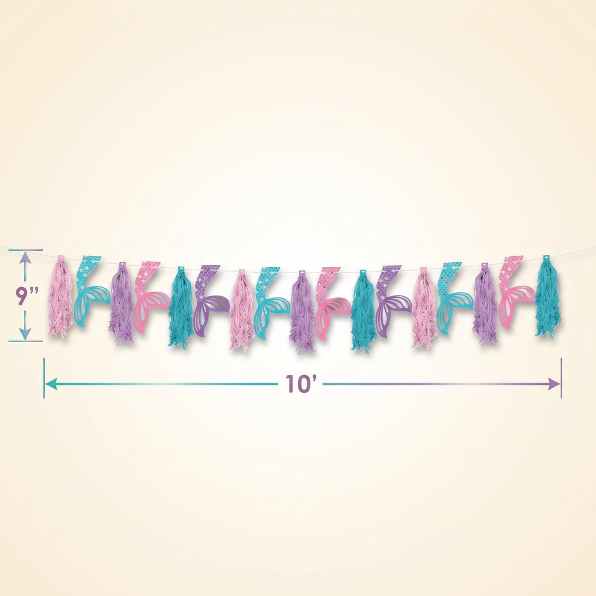Shimmering Mermaid Tassel Garland - 10 ft