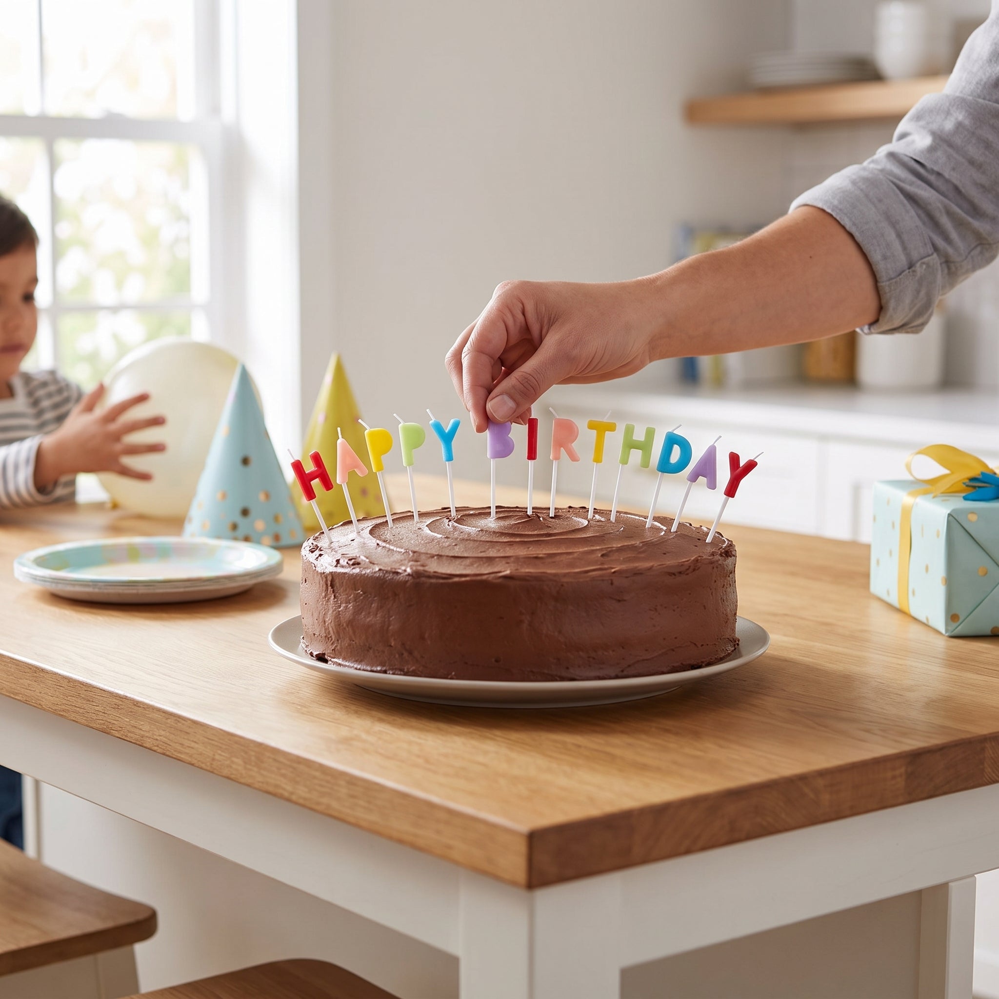 Rainbow "Happy Birthday" Pick Candles