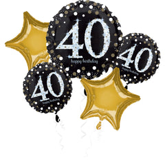 Sparkling 40th Birthday Foil Balloon Bouquet