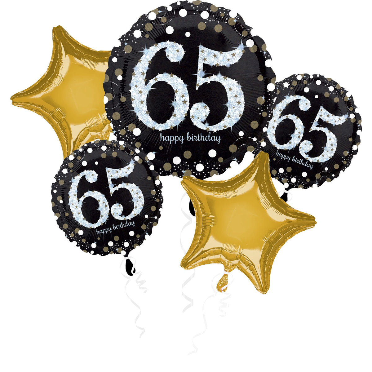 Sparkling 65th Birthday Foil Balloon Bouquet
