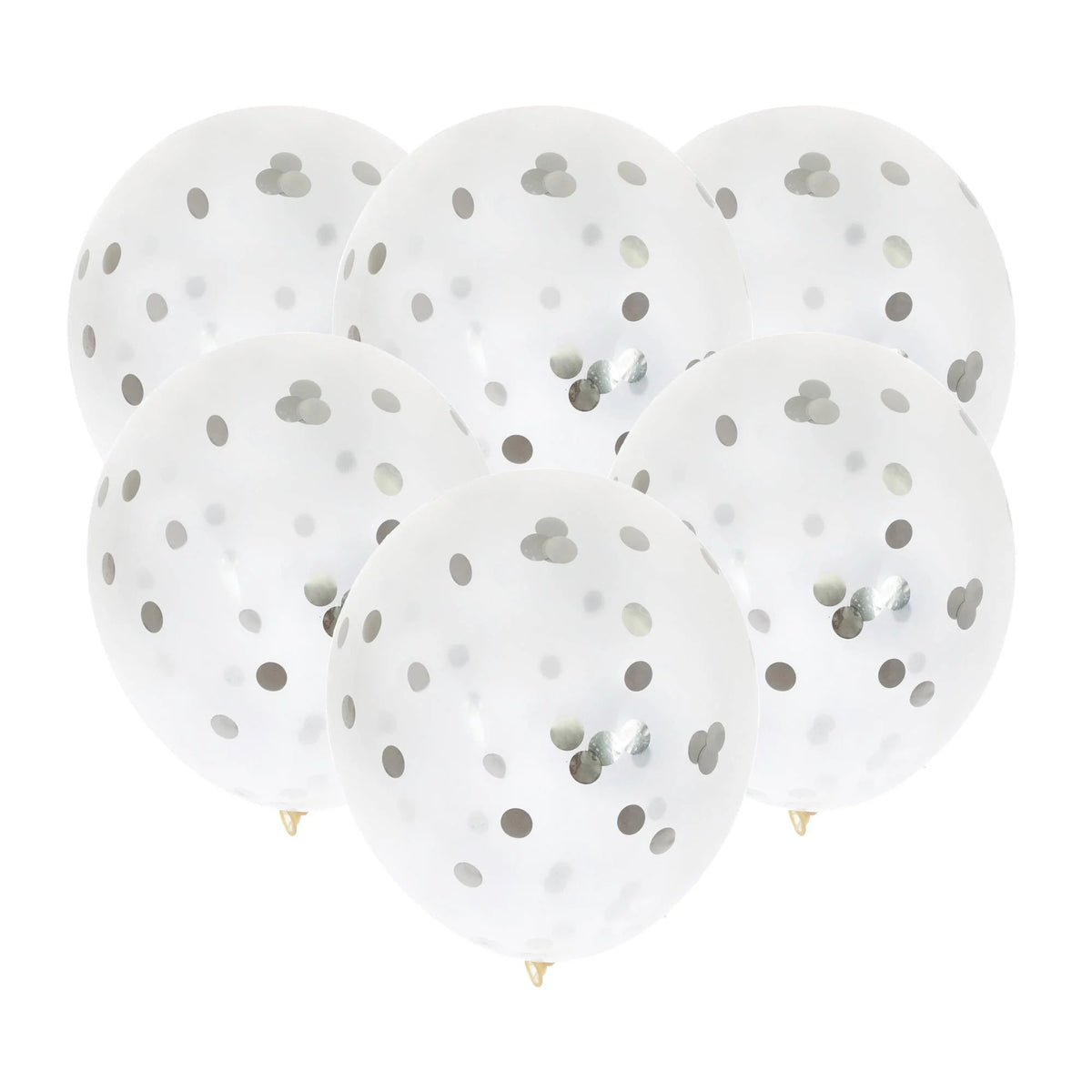 12 In. Balloon - Silver Confetti Balloon | 6 Count