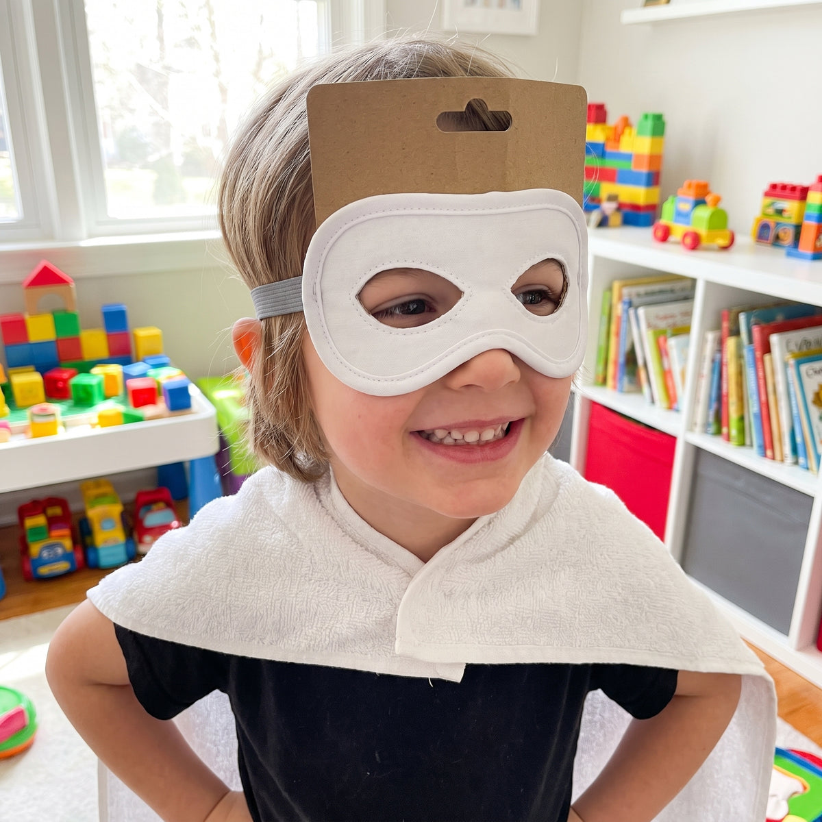 White Superhero Domino Mask - Costume Accessory