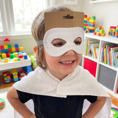 White Superhero Domino Mask - Costume Accessory
