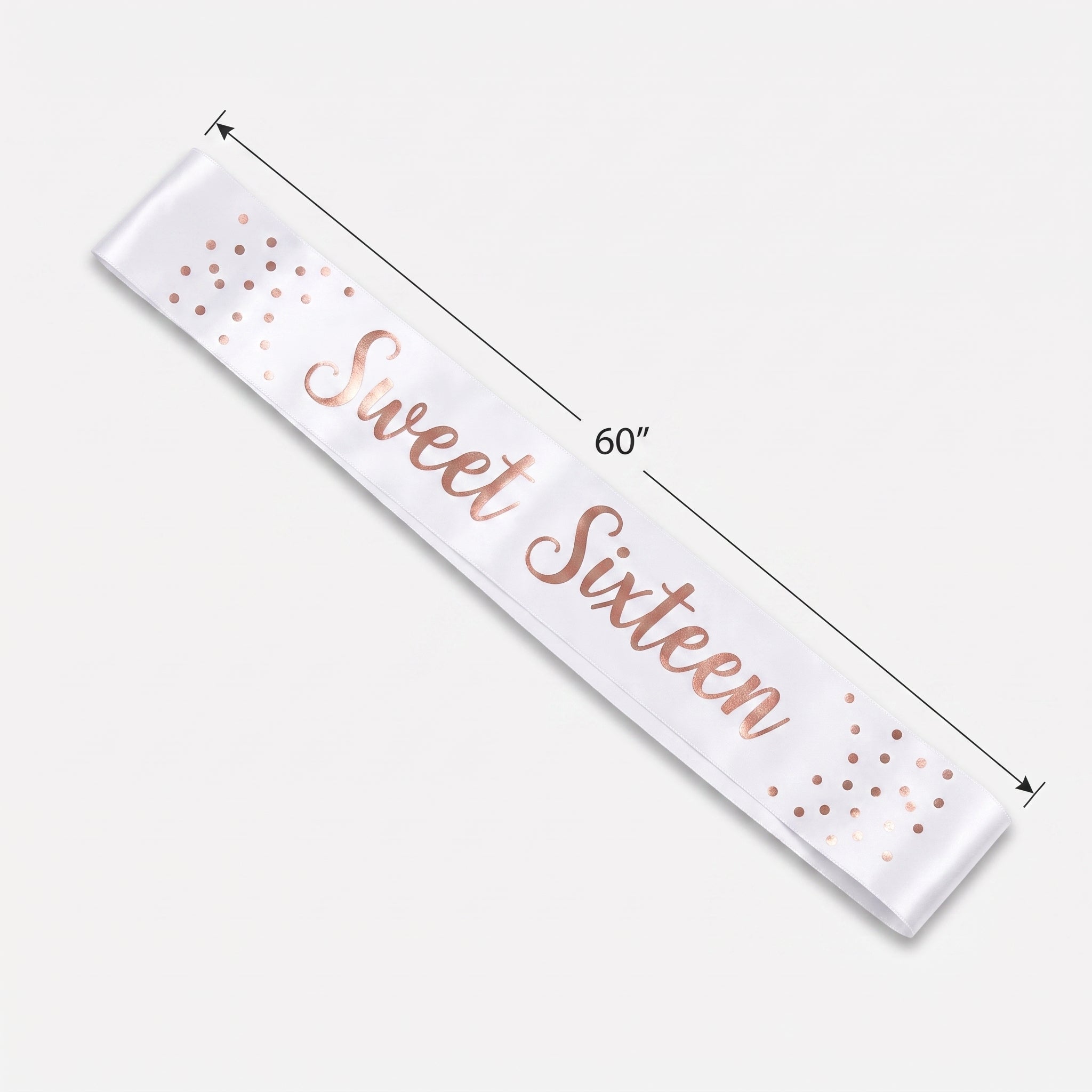 Elegant Reversible Sweet Sixteen Birthday Sash - Pink and White