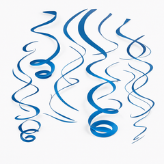 Royal Blue Swirl Party Decorations - 22-Inch, 3-Pack