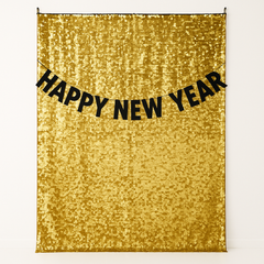 Glamorous Gold Paillette New Year‚Äôs Eve Backdrop Set