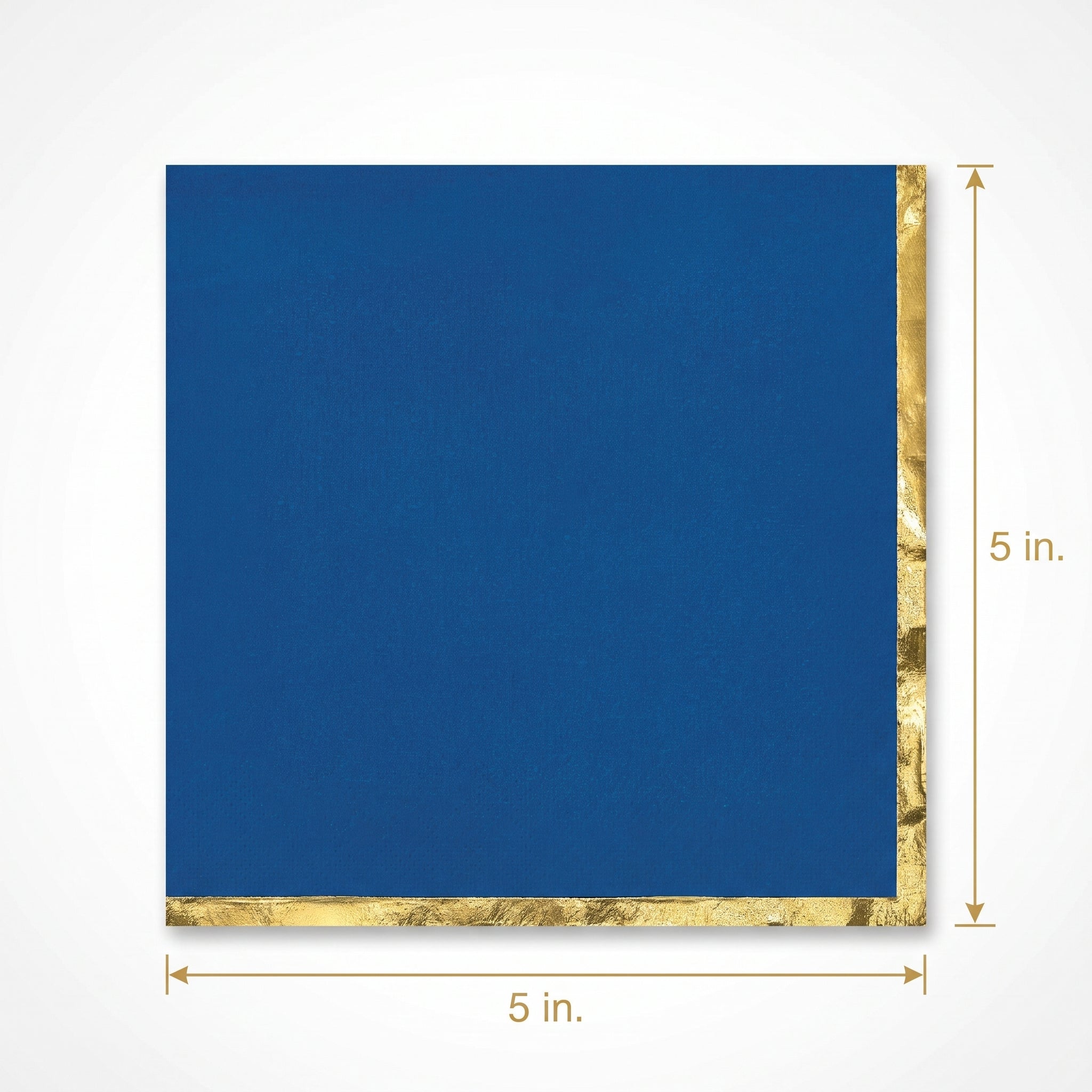 Royal Blue Beverage Napkins with Gold Stamp - 5 In. X 5 In.