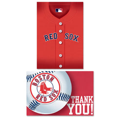 Boston Red Sox MLB Invitation & Thank You Card Set