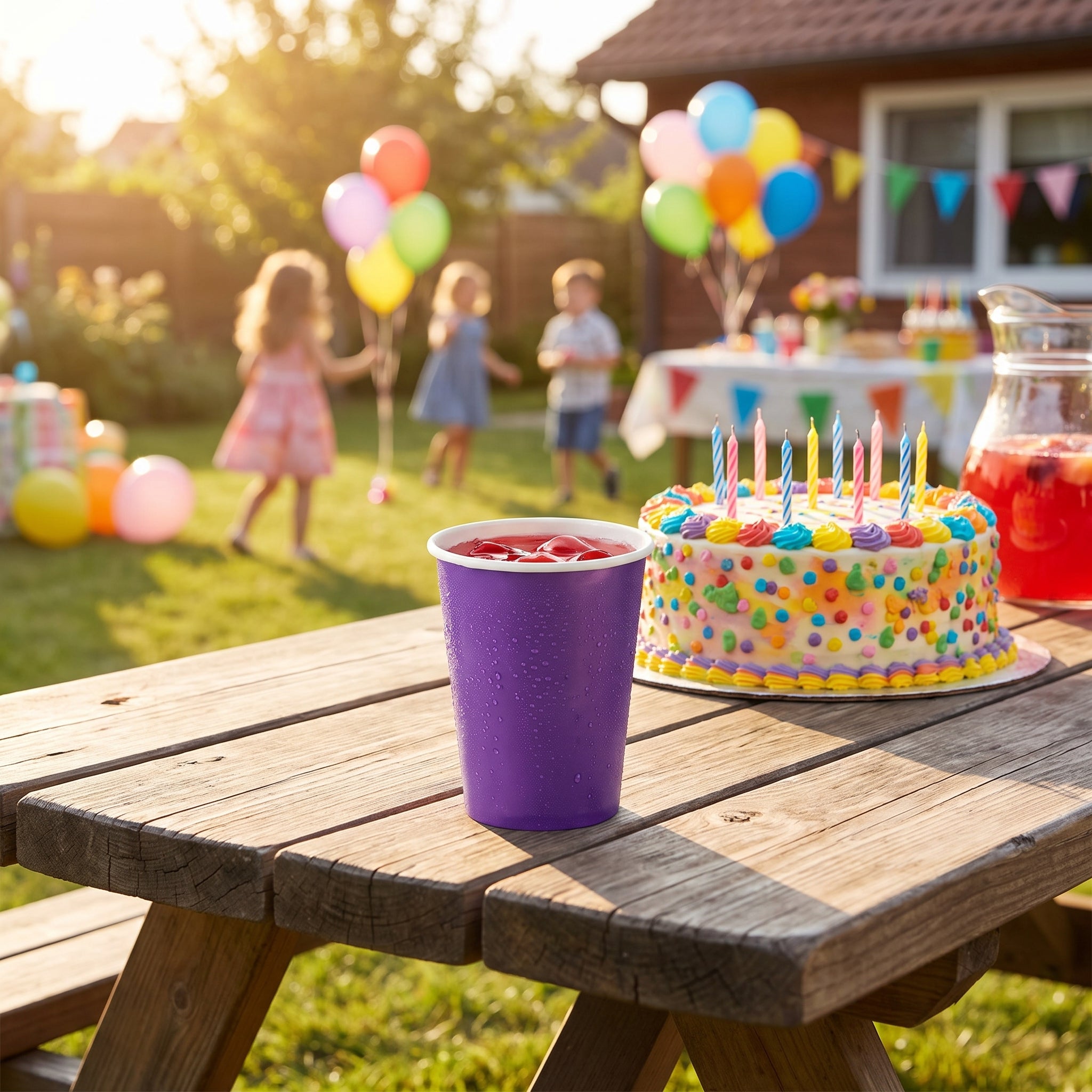 Vibrant 12oz Paper Party Cups - 40 Pack