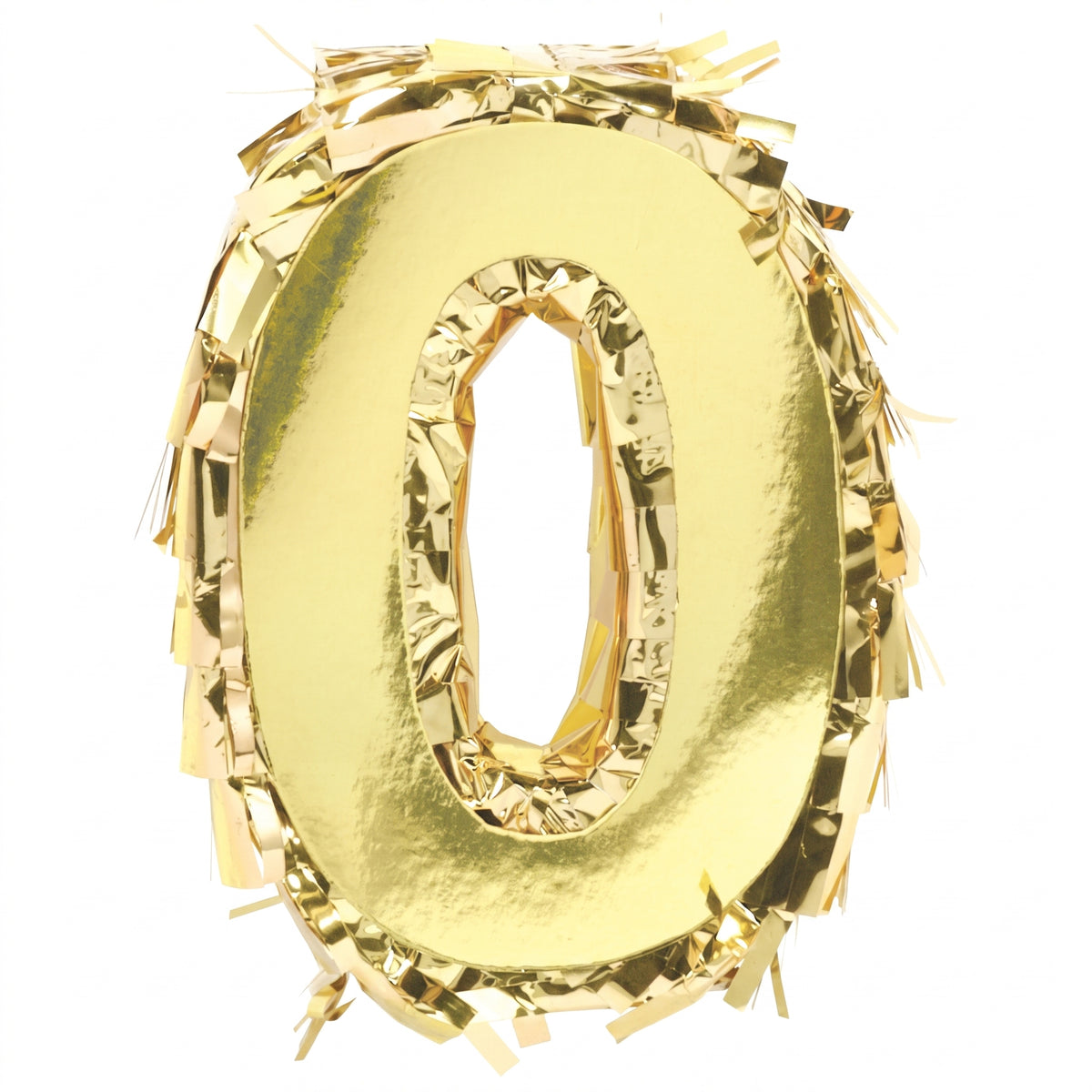 Metallic Gold Mini Number 0 Piñata Decoration